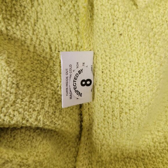 Cotton Cardigan Yellow Jacket Chartreuse Lime Green Sweater - Size L - NEW - Picture 8 of 16